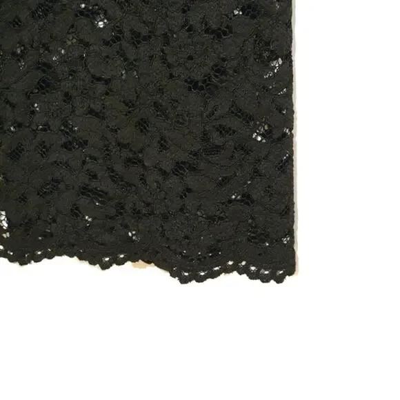 Aritzia Babaton Black Pencil Lace Overlay Skirt Midi Classic Party Formal Size 4 - Picture 7 of 16